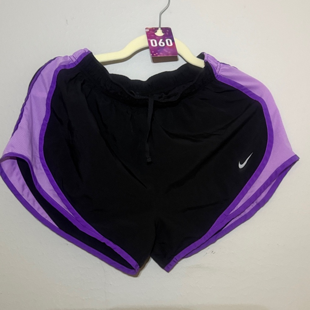 Nike Black and Purple Athletic Shorts
